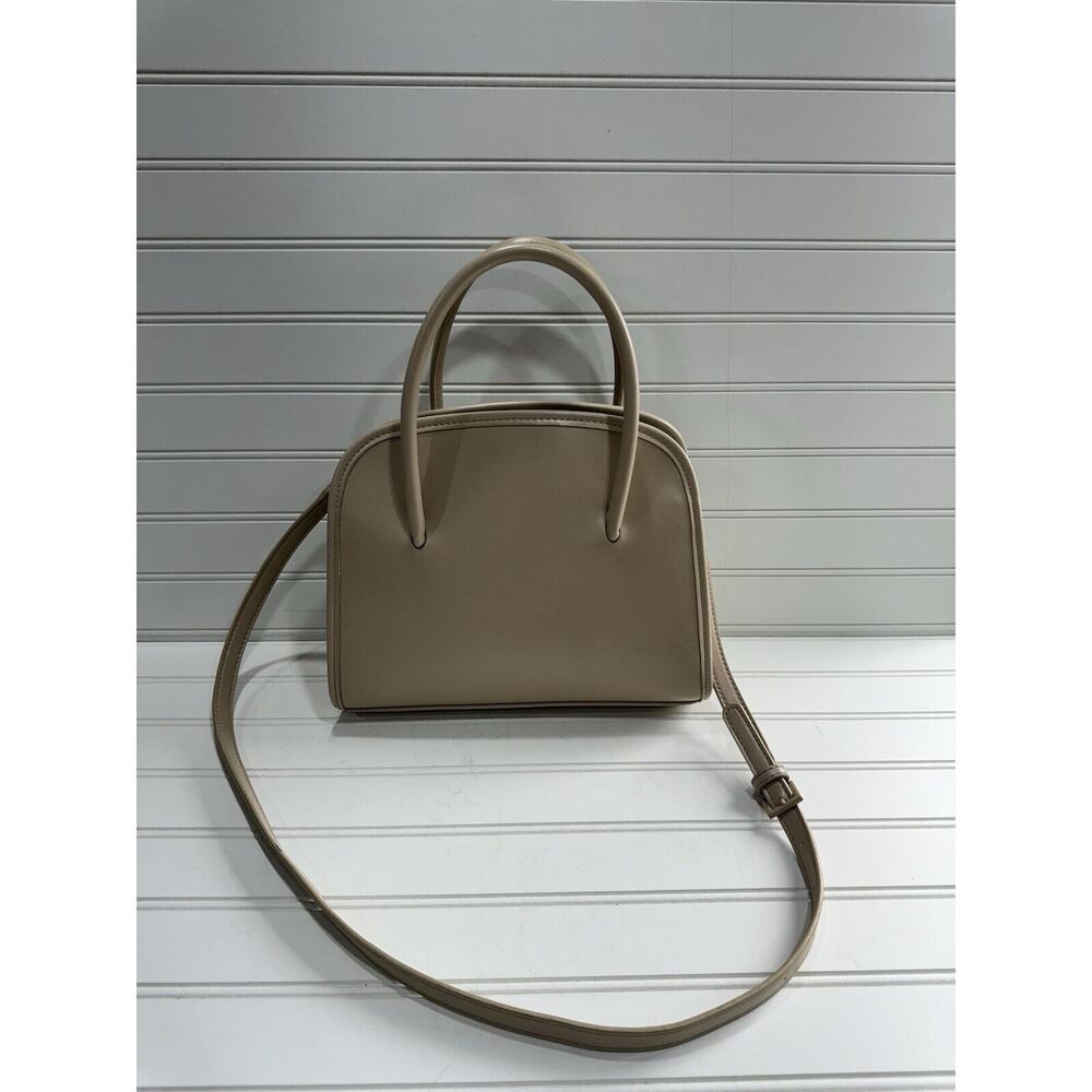 Zara Womens Mini Satchel Purse Ivory Cream Faux Leather - Picture 5 of 7